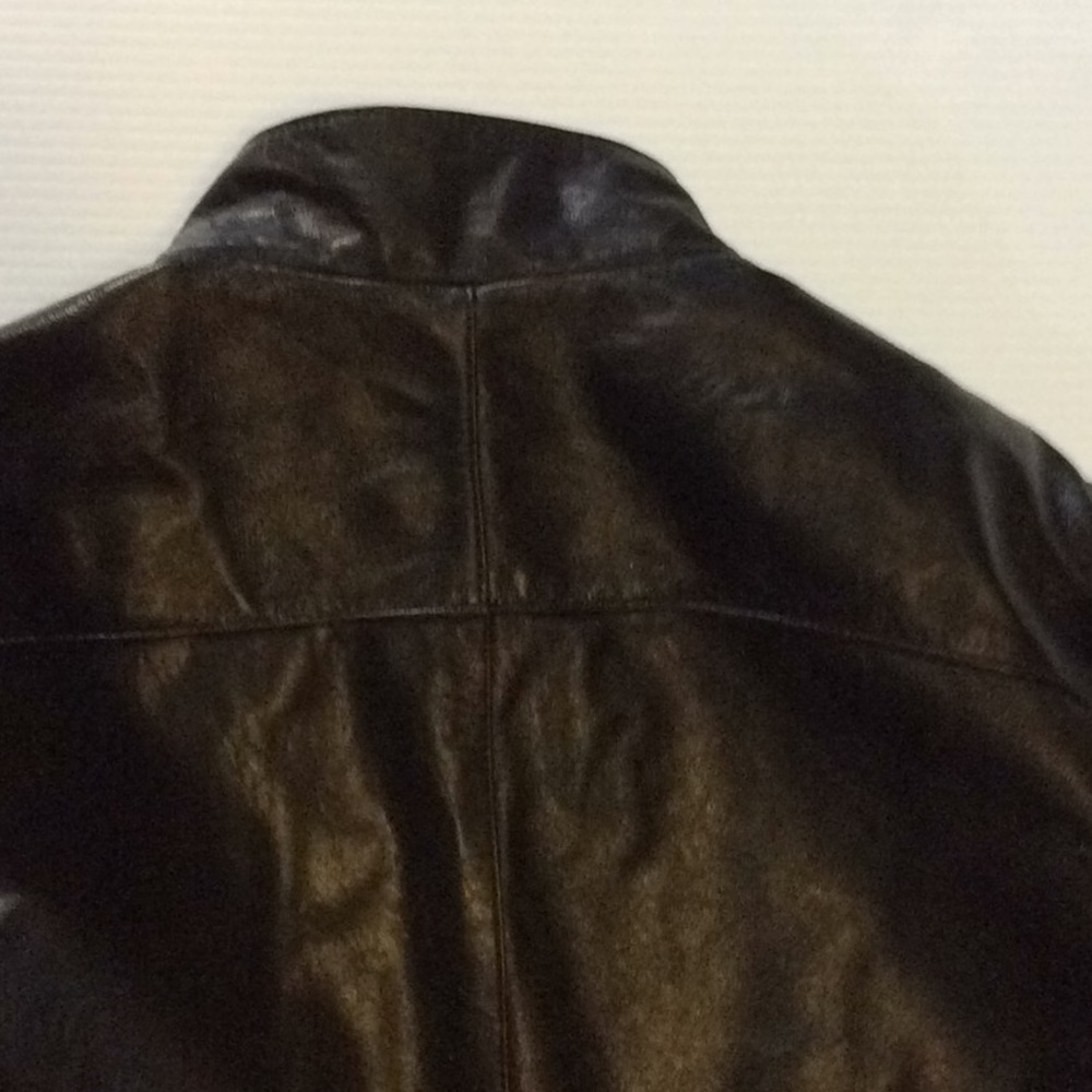 Nicole Miller Leather jacket, brown, size small. - Picture 5 of 6